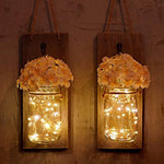 2-Piece Floral Mason Jar Lamps