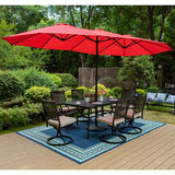 Red 15ft Patio Umbrella with Base