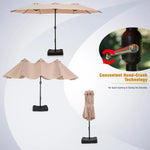 15-Foot Double-Sided Patio Umbrella with Base