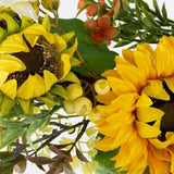 Close-up of 22-inch Sunflower Wreath