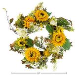 22-inch Sunflower Wreath