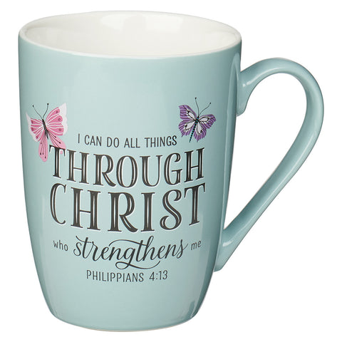Ceramic Coffee Mug with Bible Verse Philippians 4:13 Inscription