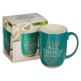 Green Clay Base Exposed Ceramic Coffee Mug beside Gift Box