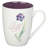 Purple Bloom Ceramic Coffee Mug