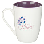 Purple Bloom Ceramic Coffee Mug