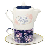 Two-in-One Stackable Floral Design Tea Set