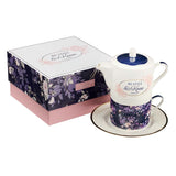 Two-in-One Floral Design Tea Set with Gift Box