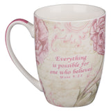 Ceramic Coffee Mug with Believe Butterfly Design