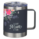 Navy Camp-Style Stainless Steel Travel Tumbler