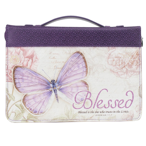 Purple Butterfly Designed Faux Leather Book Cover