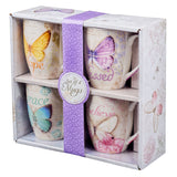 Butterfly Blessings Ceramic Mug Set of Four