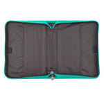 Teal Faux Leather Book Cover with Butterfly Design