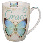 Ceramic Coffee Mug with Grace Butterfly Design