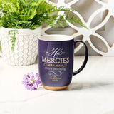 Purple Clay Base Exposed Ceramic Coffee Mug with Floral and Plant Background