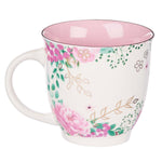 "I Love That You’re My Mom" Floral and Pink Interior  Ceramic Coffee Mug - Backside View
