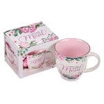 "I Love That You’re My Mom" Floral and Pink Interior  Ceramic Coffee Mug with Gift Box