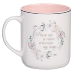 Pink Ceramic Coffee Mug with Inscription