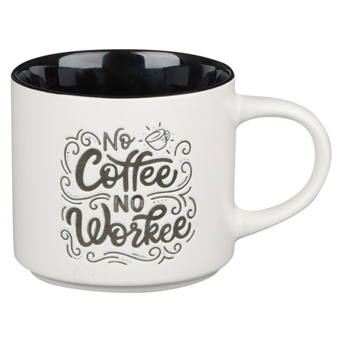 Humorous Black and White Ceramic Coffee Mug