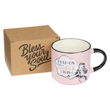 Silly 'N Humorous Retro Ceramic Mug with "Bless Your Soul" Gift Box