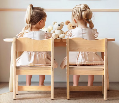 Wooden Child Chairs ~ Set of Two