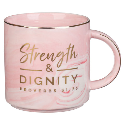 Pink Marbled Ceramic Coffee Mug