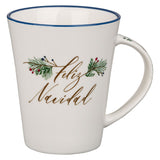 Ceramic Mug with Feliz Navidad Inscribed