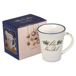 Ceramic Mug with Feliz Navidad Inscribed with Gift Box