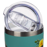 Butterfly Designed Stainless Steel Travel Drinking Tumbler - Close-up Lid