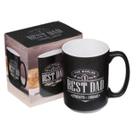 Black Exterior White Interior Dad Ceramic Coffee Mug with Gift Box