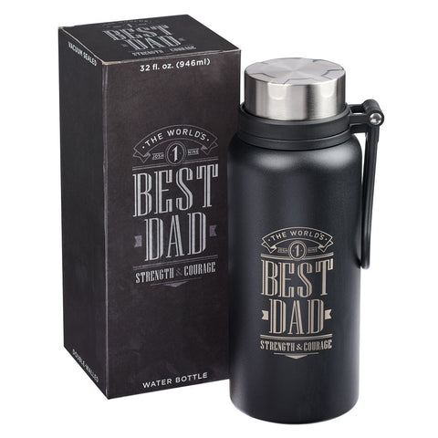 Silver Black Dad Stainless Steel Water Bottle with Gift Box