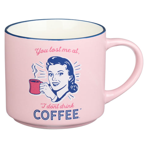 Retro Pink Humorous Ceramic Coffee Mug