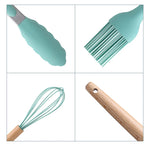 Wooden Handle Silicone Cooking Utensils