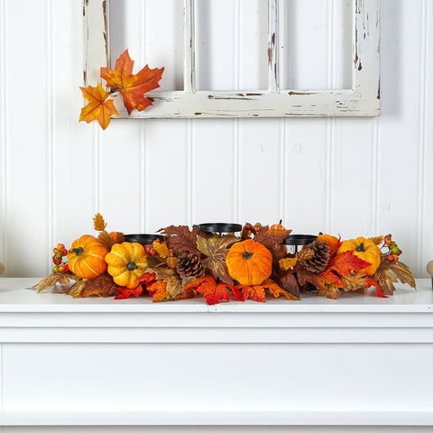 Thanksgiving and Fall Candelabrum Centerpiece