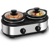 Slow Cooker with Two Removable Ceramic Pots