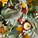 Close-up Pumpkin Sage Berry Wreath