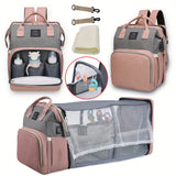 Baby Diaper Backpack with Foldable Changing Crib Pad