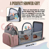 Baby Diaper Backpack with Foldable Changing Crib Pad