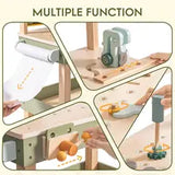 Wooden Toy Construction Workbench with Tools