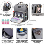 Baby Diaper Backpack with Foldable Changing Crib Pad