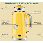 Retro Stainless Steel Electric Kettle with Thermometer