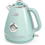 Mint Green Retro Electric Tea Kettle with Thermometer