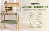 Wooden Toy Construction Workbench with Tools