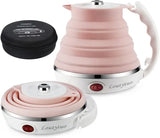 Pink Foldable Travel Food Grade Silicone Electric Kettle