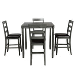 Square Wooden Dining Room Table & Chair Set