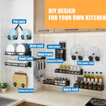 Stainless Steel Wall-Mounted Spice & Storage Rack