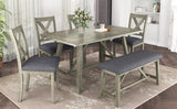 6-Piece Dining Room Table Chair & Bench Set