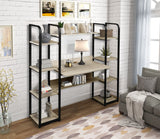 Home Office Desk with Storage Shelves
