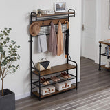 5-In-1 Entryway Hall Tree & Shoe Bench