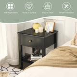 Elegant Style End Table With Drawer & Shelf