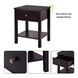 Elegant Style End Table With Drawer & Shelf
